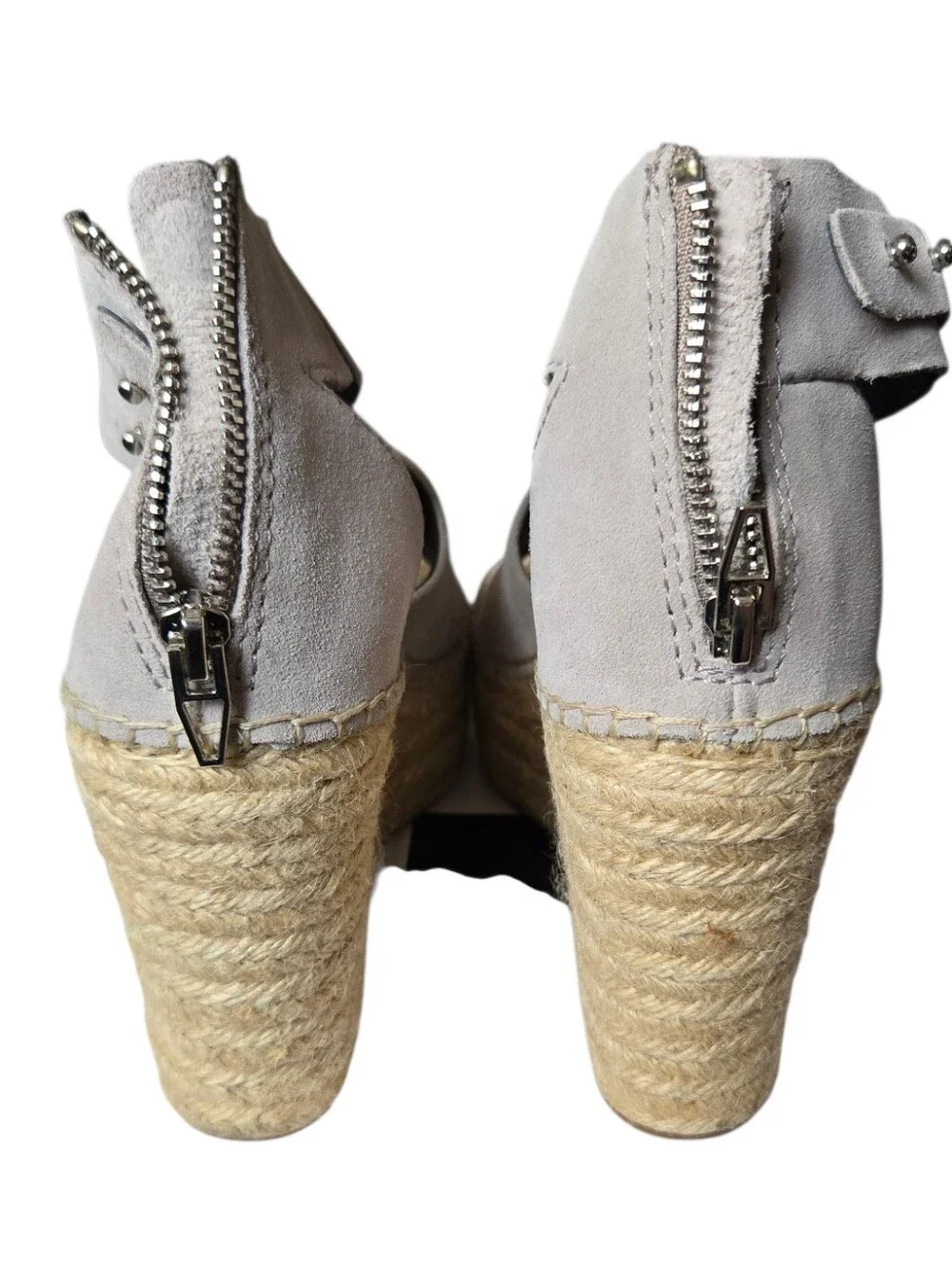 🤍 NIB Dolce Vita Smoke Suede Espadrille Platform Wedge Sandals Size 8.5